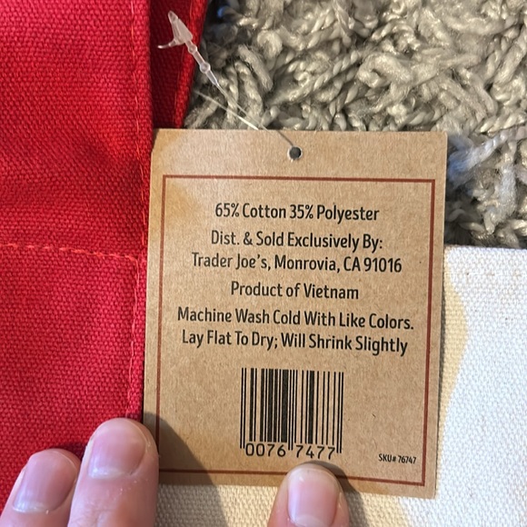 Trader Joe’s mini tote bag - red - Picture 2 of 2